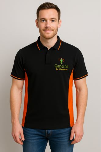 black and green retail polo uniform for Canada brand
